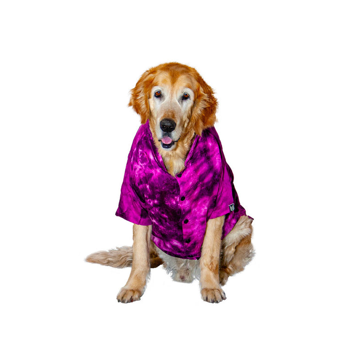 Retro Tie Dye Mandarin Collar Dog Shirt (Cosmos) | SoftTech Fabric