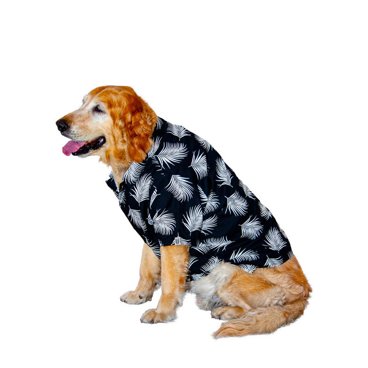 Tropical Tails Dog Shirt (Black) | SoftTech Fabric