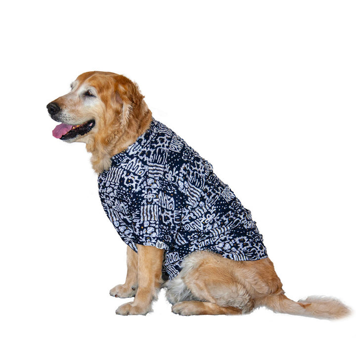 Sparkle Tide Mandarin Collar Dog Shirt | SoftTech Fabric