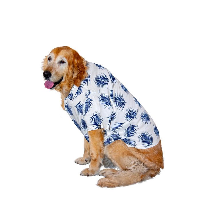 Tropical Tails Dog Shirt (White) | SoftTech Fabric