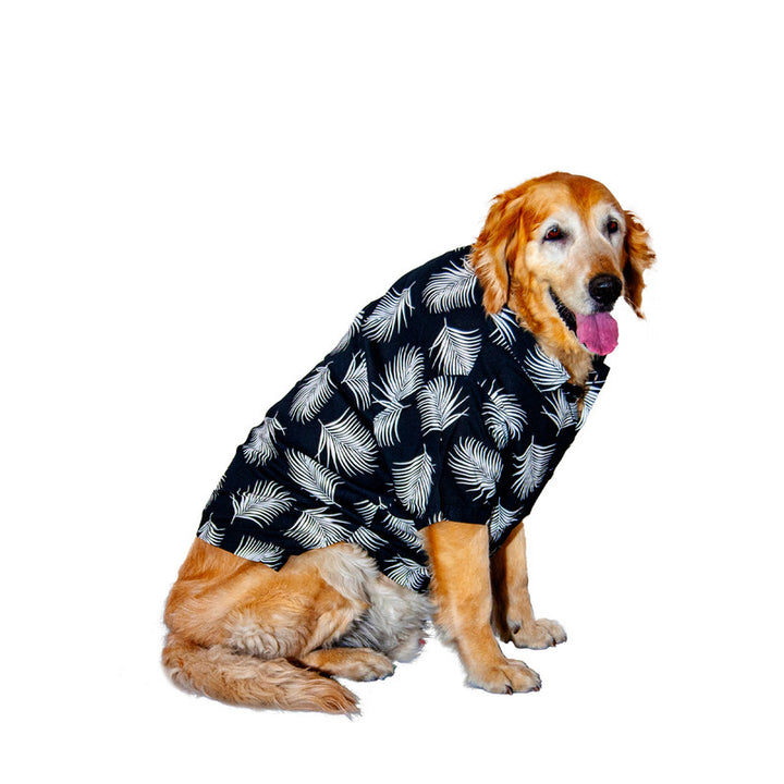 Tropical Tails Dog Shirt (Black) | SoftTech Fabric