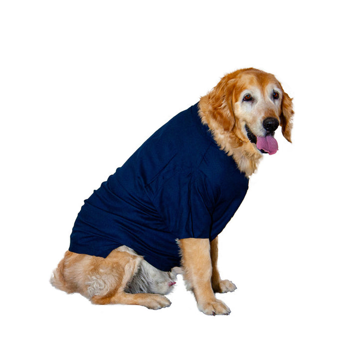 Midnight Blue Mandarin Collar Dog Shirt | SoftTech Fabric