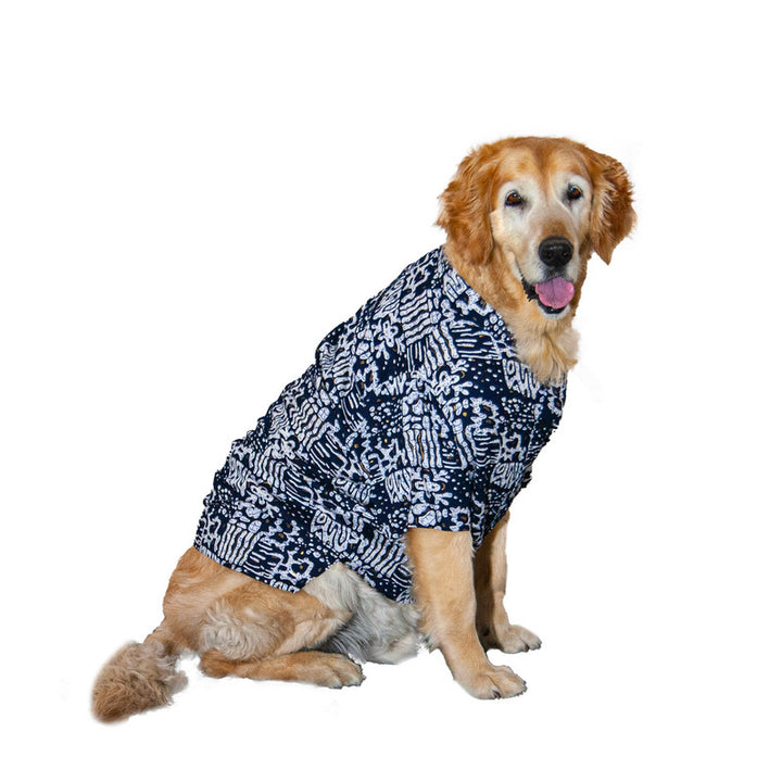 Sparkle Tide Mandarin Collar Dog Shirt | SoftTech Fabric