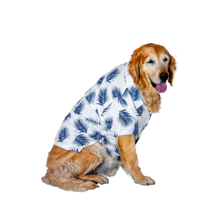 Tropical Tails Dog Shirt (White) | SoftTech Fabric