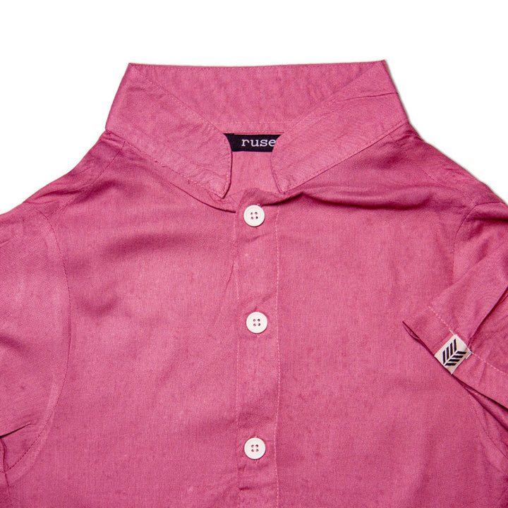 Magenta Mandarin Collar Dog Shirt | SoftTech Fabric