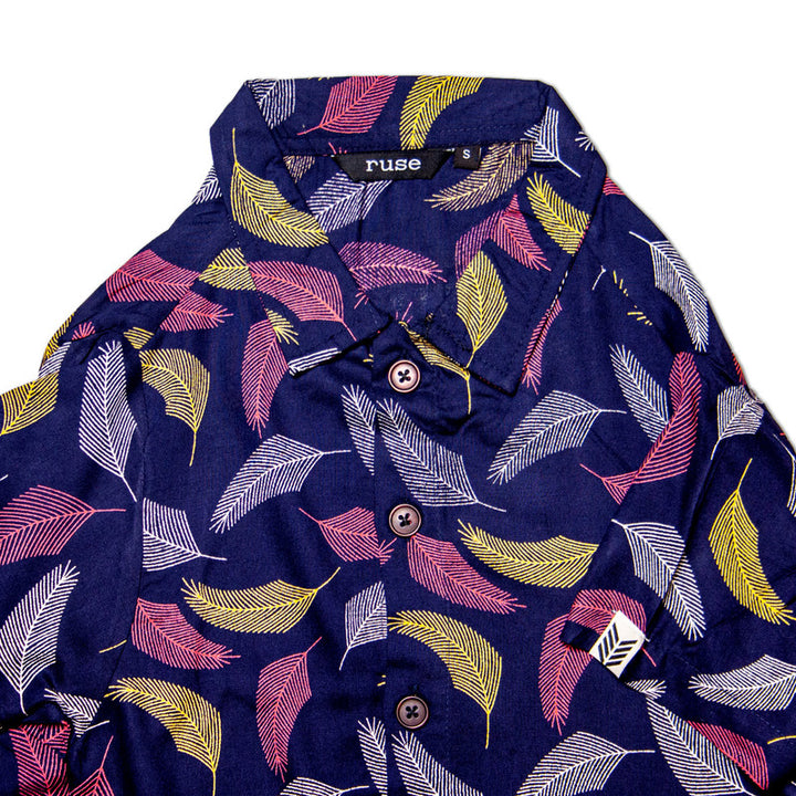 Leafy Affair Dog Shirt (Blue) | SoftTech Fabric