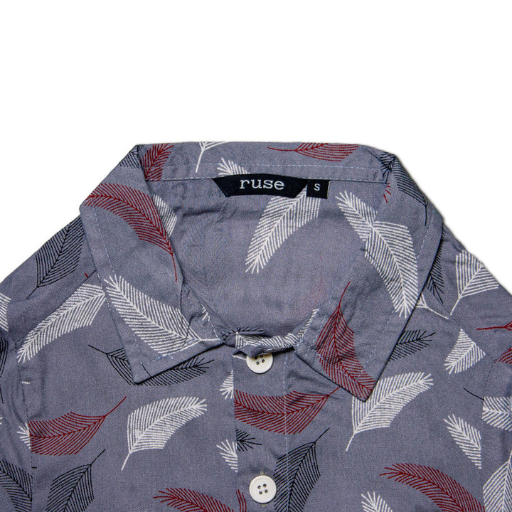 Leafy Affair Dog Shirt (Grey) | SoftTech Fabric