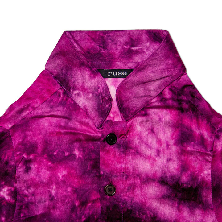 Retro Tie Dye Mandarin Collar Dog Shirt (Cosmos) | SoftTech Fabric