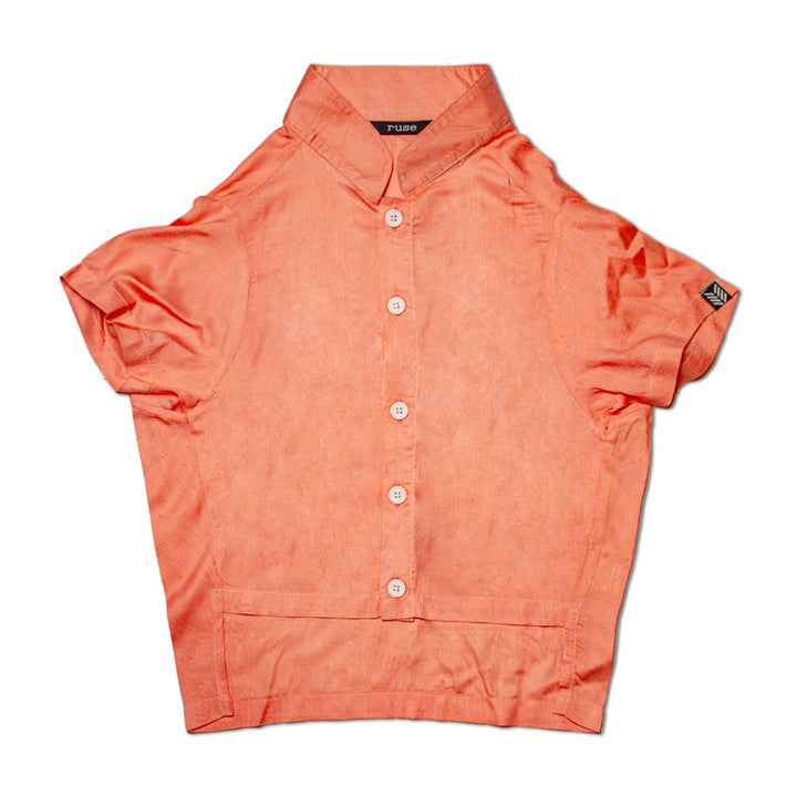 Peach Mandarin Collar Dog Shirt | SoftTech Fabric