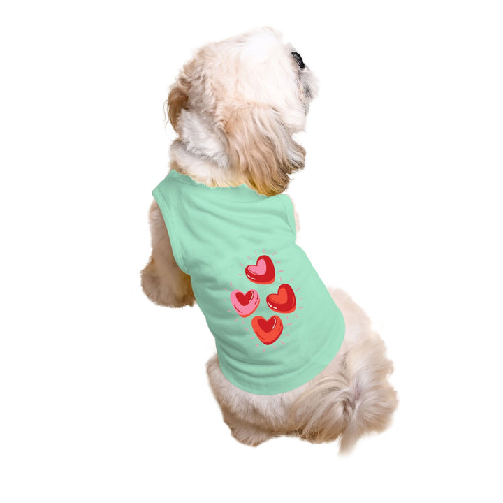 "Glowing Hearts" Printed Tank Dog Tee