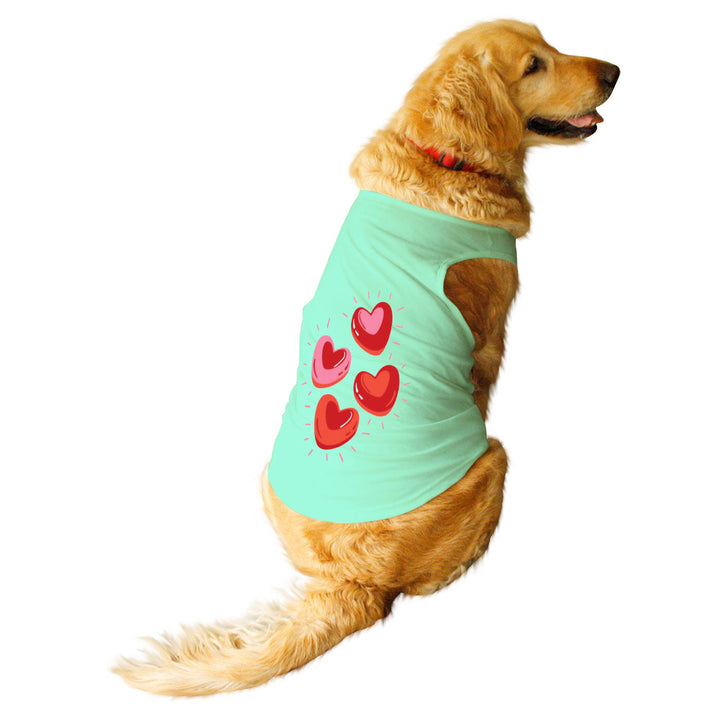 "Glowing Hearts" Printed Tank Dog Tee