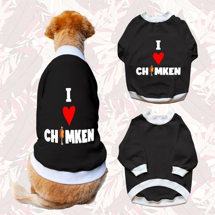 Ruse 'Basics' "I Love Chimken" Printed Crew Neck Full Sleeve Sweatshirt For Dogs