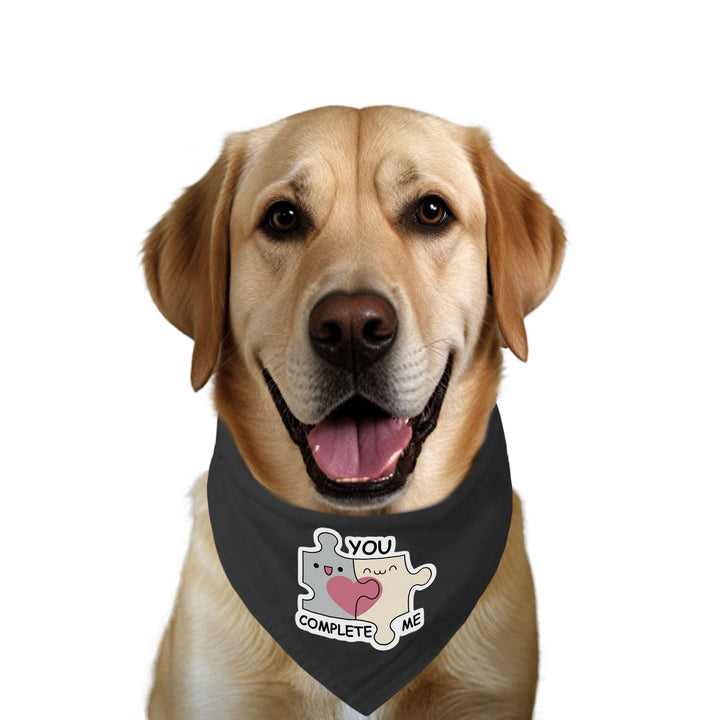 "You Complete Me" Printed Dog Bandana with Anti Chafing Elastic