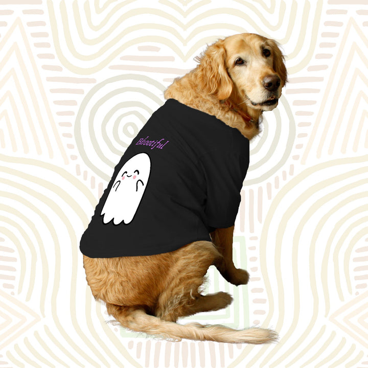 Ruse Basic Crew Neck "Bhootiful" Printed Half Sleeves Dog Tee