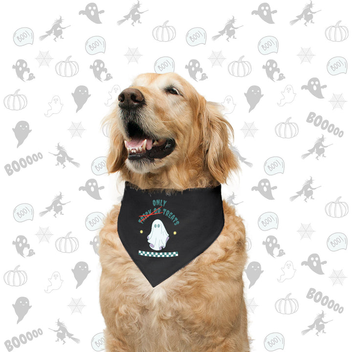 "Only Treats" Printed with Allover Pint Reversible Bandana for Dogs