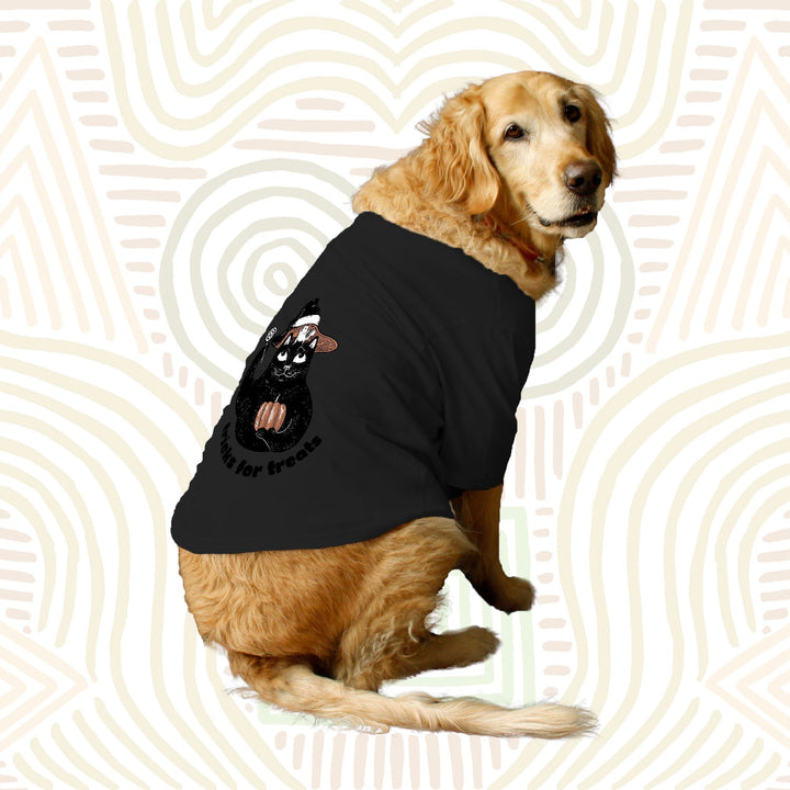 Ruse Basic Crew Neck "Tricks For Treats" Printed Half Sleeves Dog Tee