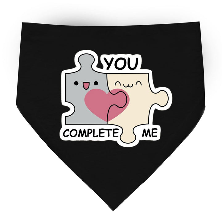 "You Complete Me" Printed Dog Bandana with Anti Chafing Elastic