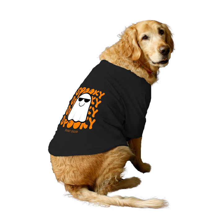 Ruse Basic Crew Neck "Spooky Halloween" Printed Half Sleeves Dog Tee