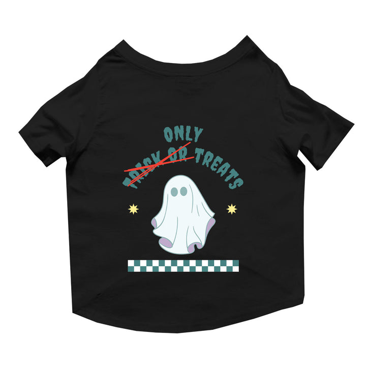 Ruse Basic Crew Neck "Only Treats" Printed Half Sleeves Dog Tee