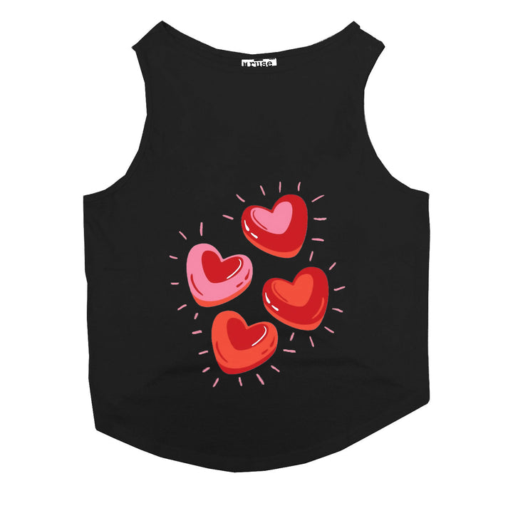 "Glowing Hearts" Printed Tank Dog Tee