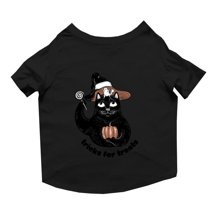 Ruse Basic Crew Neck "Tricks For Treats" Printed Half Sleeves Dog Tee