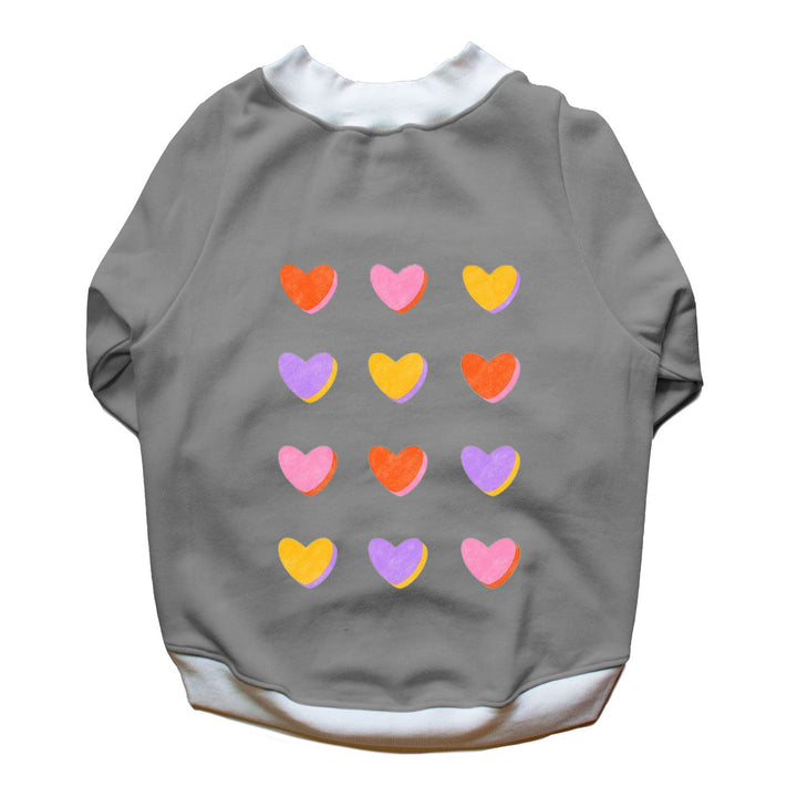 Ruse 'Basics' "Hearts Grid" Printed Crew Neck Full Sleeve Sweatshirt For Dogs