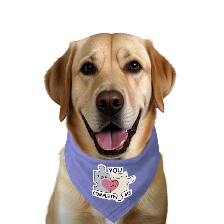 "You Complete Me" Printed Dog Bandana with Anti Chafing Elastic