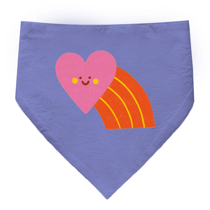 "Smiley Heartbow" Printed Dog Bandana with Anti Chafing Elastic