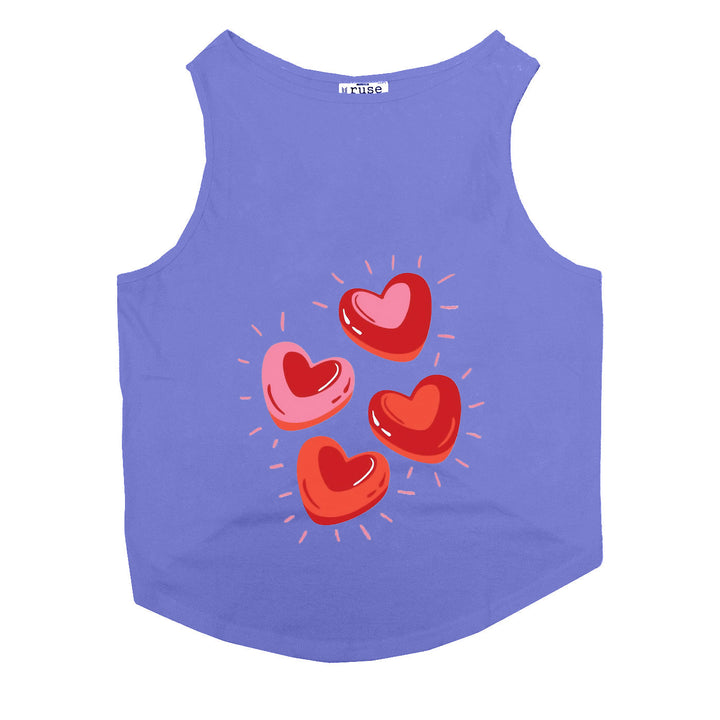 "Glowing Hearts" Printed Tank Dog Tee