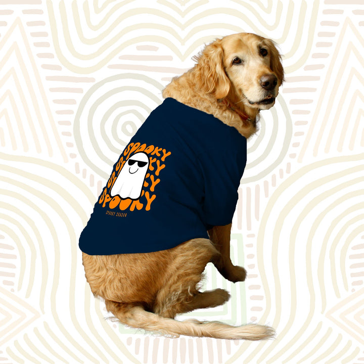 Ruse Basic Crew Neck "Spooky Halloween" Printed Half Sleeves Dog Tee