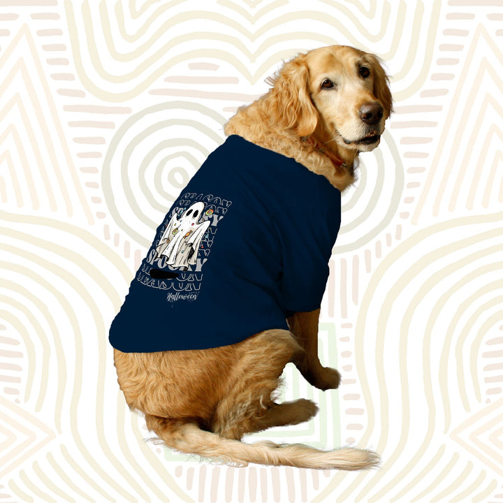 Ruse Basic Crew Neck "Spooky Season" Printed Half Sleeves Dog Tee