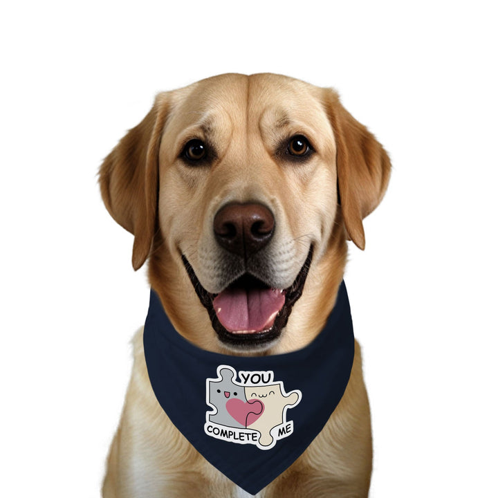 "You Complete Me" Printed Dog Bandana with Anti Chafing Elastic