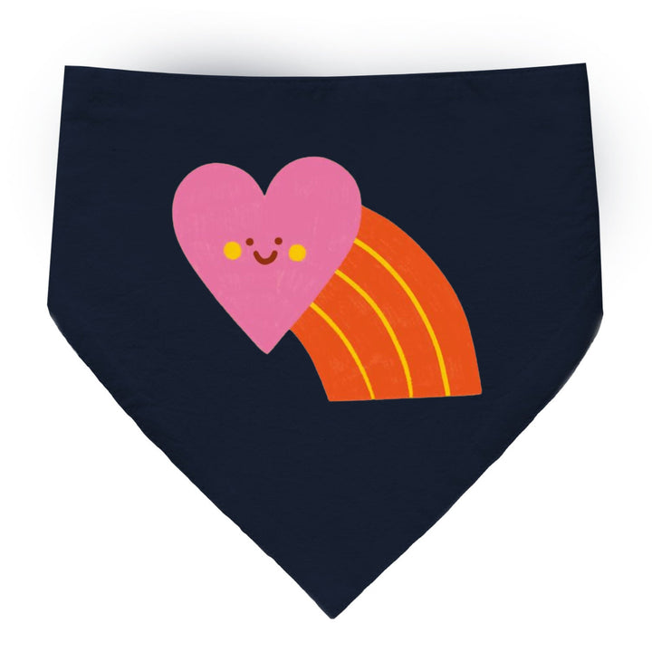 "Smiley Heartbow" Printed Dog Bandana with Anti Chafing Elastic