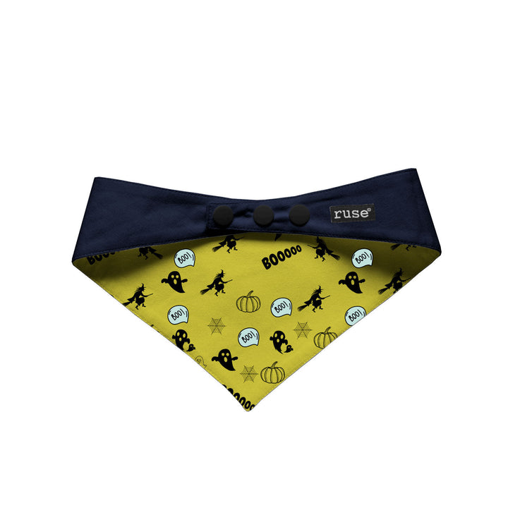 "Tricks For Treats" Printed with Allover Pint Reversible Bandana for Dogs