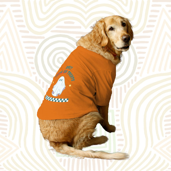 Ruse Basic Crew Neck "Only Treats" Printed Half Sleeves Dog Tee