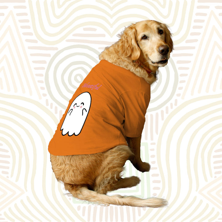 Ruse Basic Crew Neck "Bhootiful" Printed Half Sleeves Dog Tee