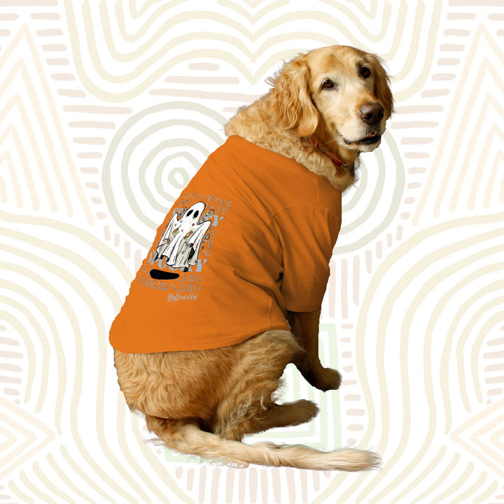 Ruse Basic Crew Neck "Spooky Season" Printed Half Sleeves Dog Tee