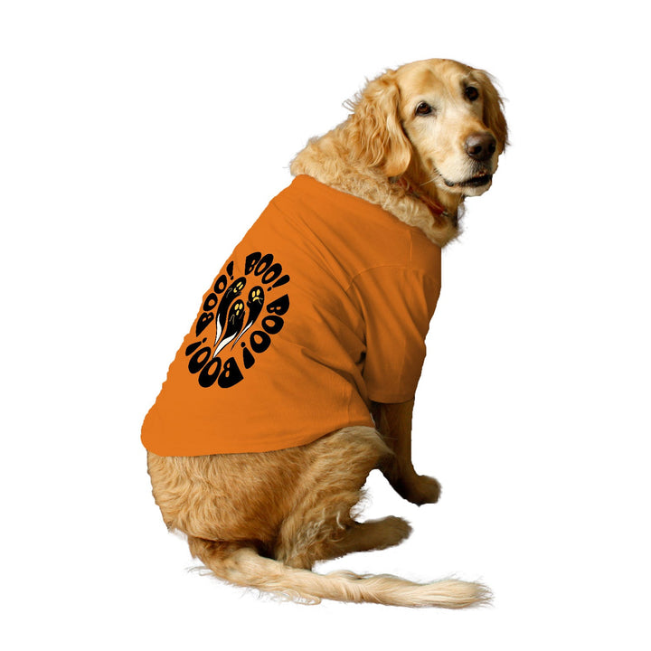 Ruse Basic Crew Neck "Halloween Boo!" Printed Half Sleeves Dog Tee