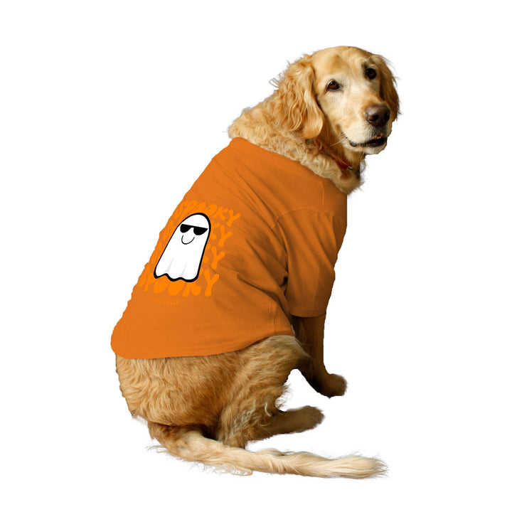 Ruse Basic Crew Neck "Spooky Halloween" Printed Half Sleeves Dog Tee