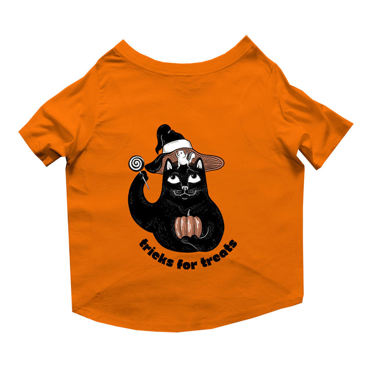 Ruse Basic Crew Neck "Tricks For Treats" Printed Half Sleeves Dog Tee