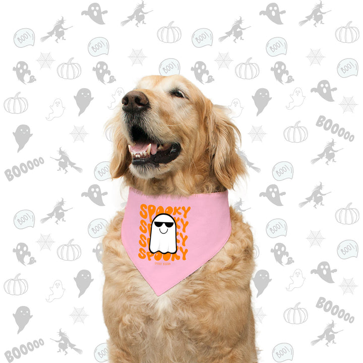 "Spooky Halloween" Printed with Allover Pint Reversible Bandana for Dogs