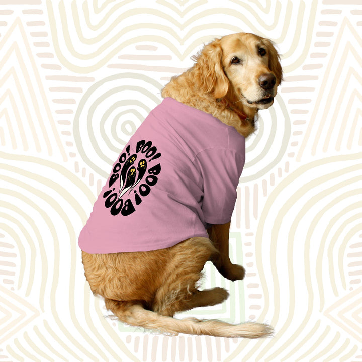 Ruse Basic Crew Neck "Halloween Boo!" Printed Half Sleeves Dog Tee