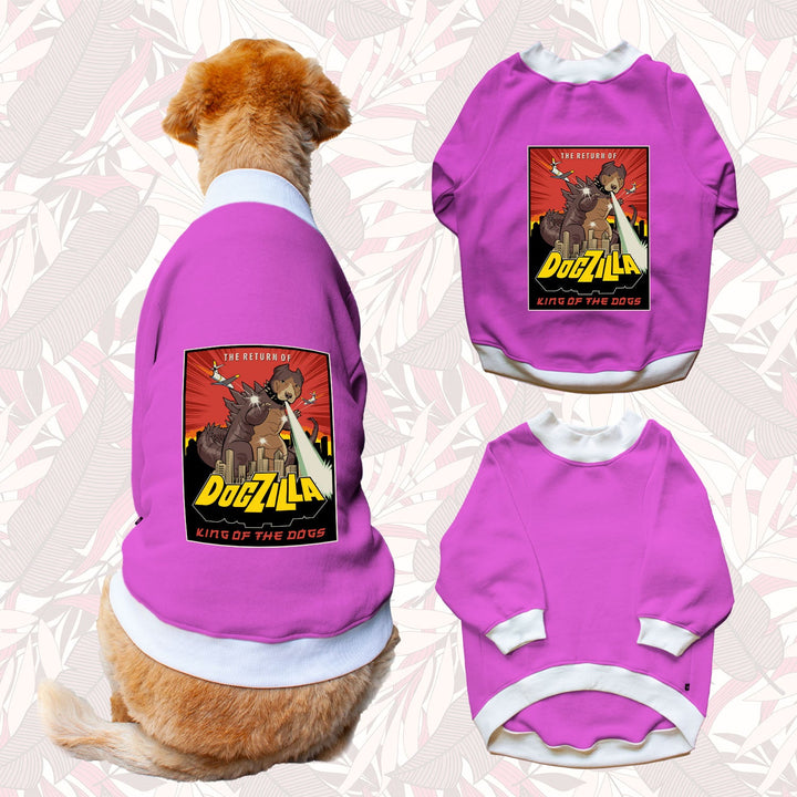 Ruse 'Basics' "Dogzilla" Printed Crew Neck Full Sleeve Sweatshirt For Dogs