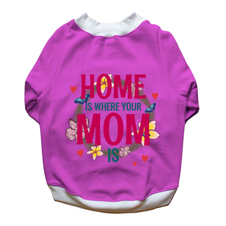 Ruse 'Basics' "Home Is Where Mom Is" Printed Crew Neck Full Sleeve Sweatshirt For Dogs