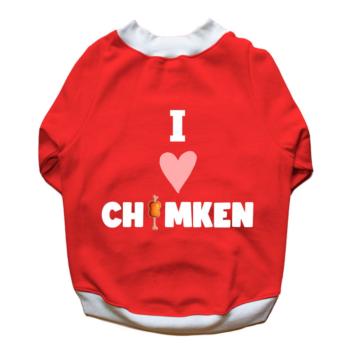 Ruse 'Basics' "I Love Chimken" Printed Crew Neck Full Sleeve Sweatshirt For Dogs