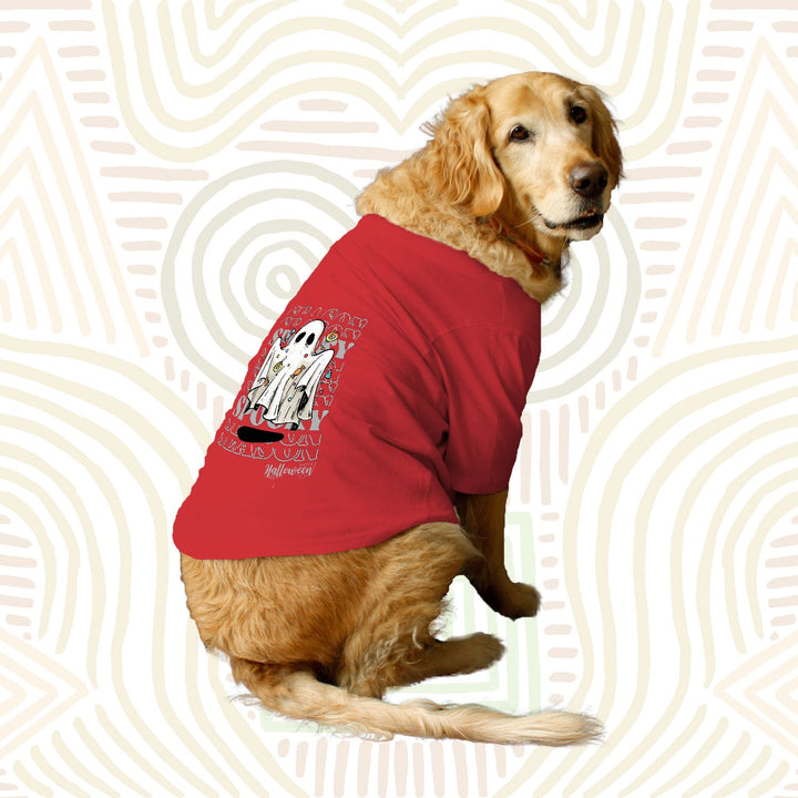 Ruse Basic Crew Neck "Spooky Season" Printed Half Sleeves Dog Tee