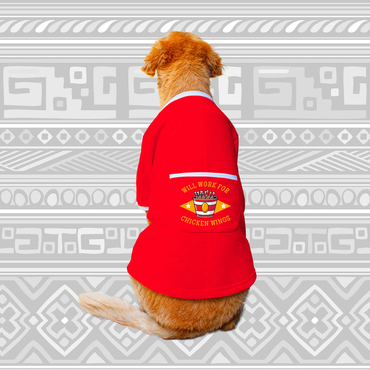 Ruse 'Basics' "Will Work For Chicken Wings" Printed Crew Neck Full Sleeve Expedition Sweatshirt For Dogs