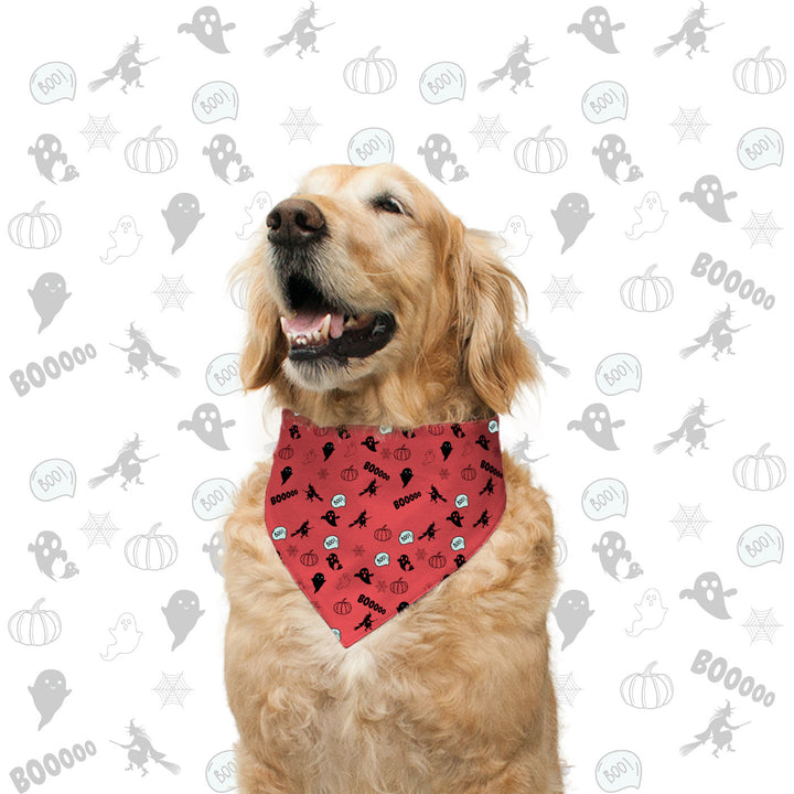 "Tricks For Treats" Printed with Allover Pint Reversible Bandana for Dogs