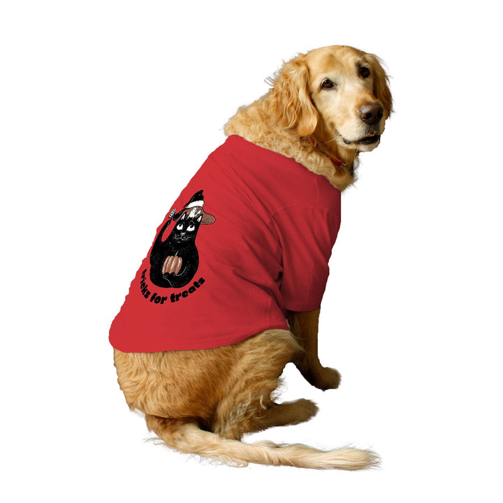 Ruse Basic Crew Neck "Tricks For Treats" Printed Half Sleeves Dog Tee