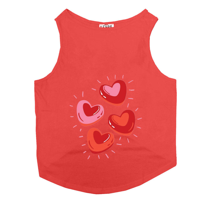 "Glowing Hearts" Printed Tank Dog Tee